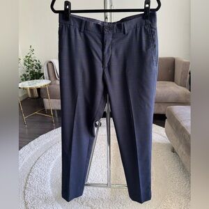 Zara Men's Dark Blue Navy Slacks Checkered Pants Trousers Size 31
